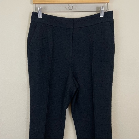 NWT Milly Black Bouclé Flared Cropped‎ Ankle Dress Pants Size 8 - Picture 6 of 12